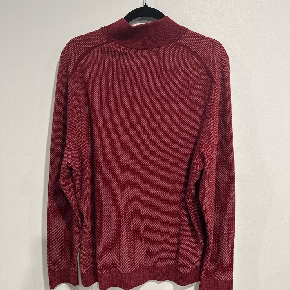 Tommy Bahama IslandZone XL Half-Zip Maroon Cotton Blend Sweater Men’s - Picture 2 of 9